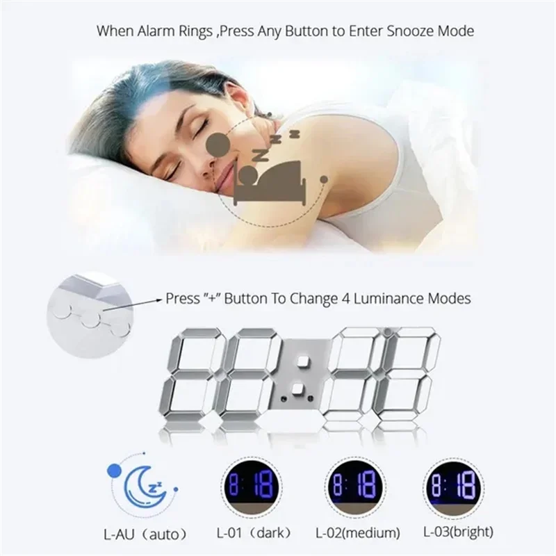 Decoration for Bedroom 3D Digi - Lighting Home Decor Wall Clocks recension och pris