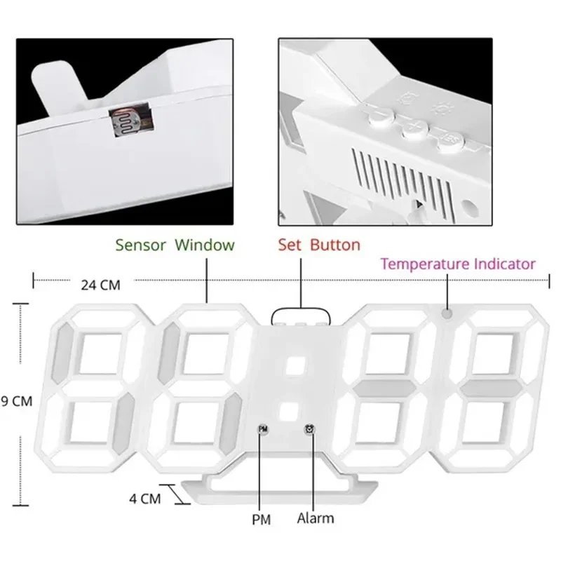 Decoration for Bedroom 3D Digi - Lighting Home Decor Wall Clocks recension och pris