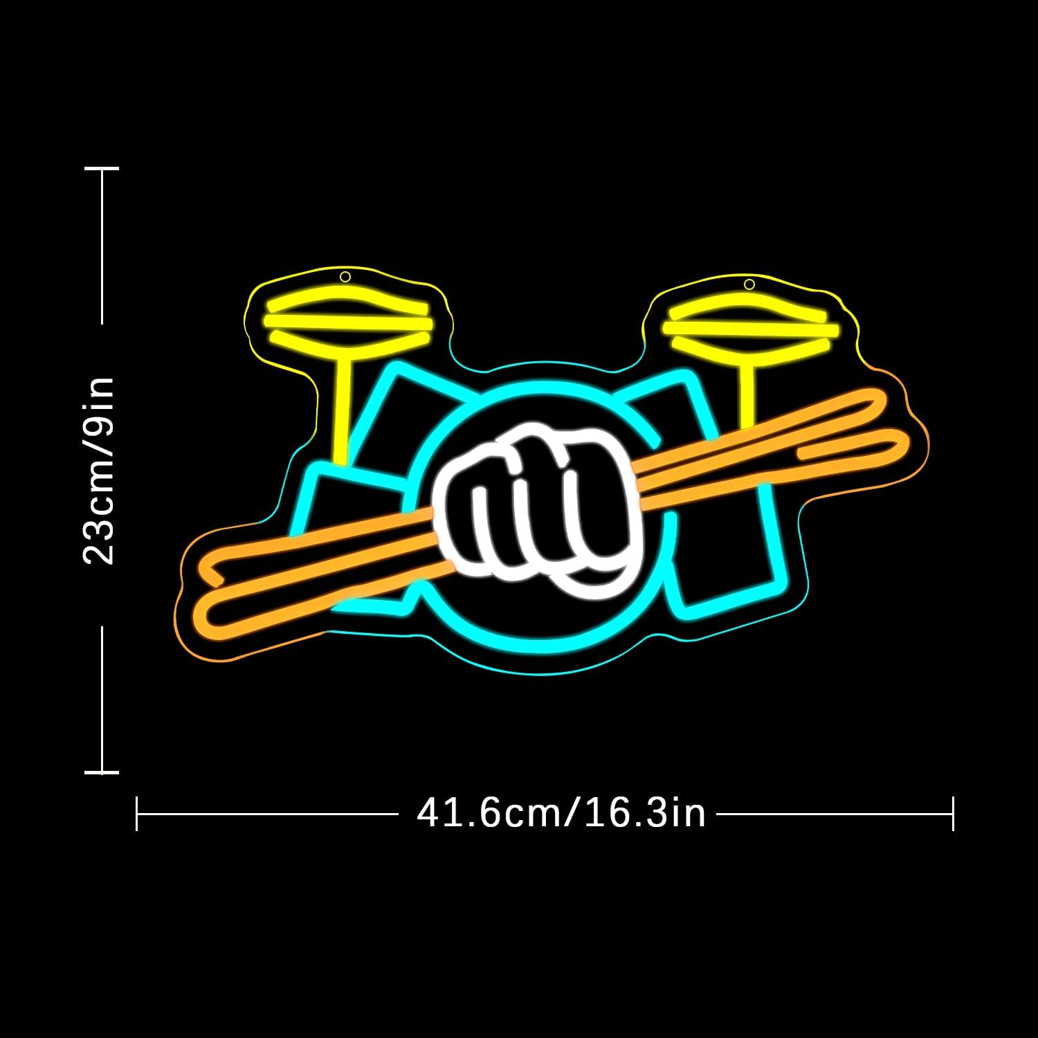 Drum Set Neon Sign USB Powered - Lighting Decor Items recension och pris