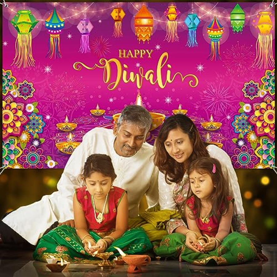 Happy Diwali Backdrop Banner D - Lighting Decoration For Diwali recension och pris