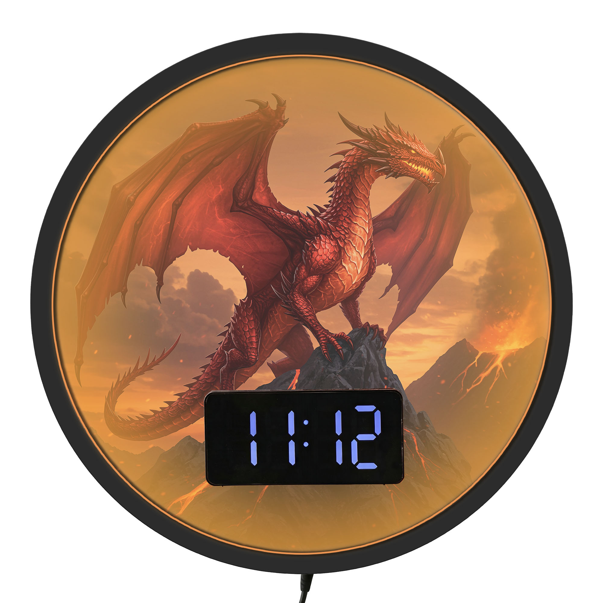 Red Fire Dragon LED Digital Wa - Lighting Home Decor Wall Clocks recension och pris