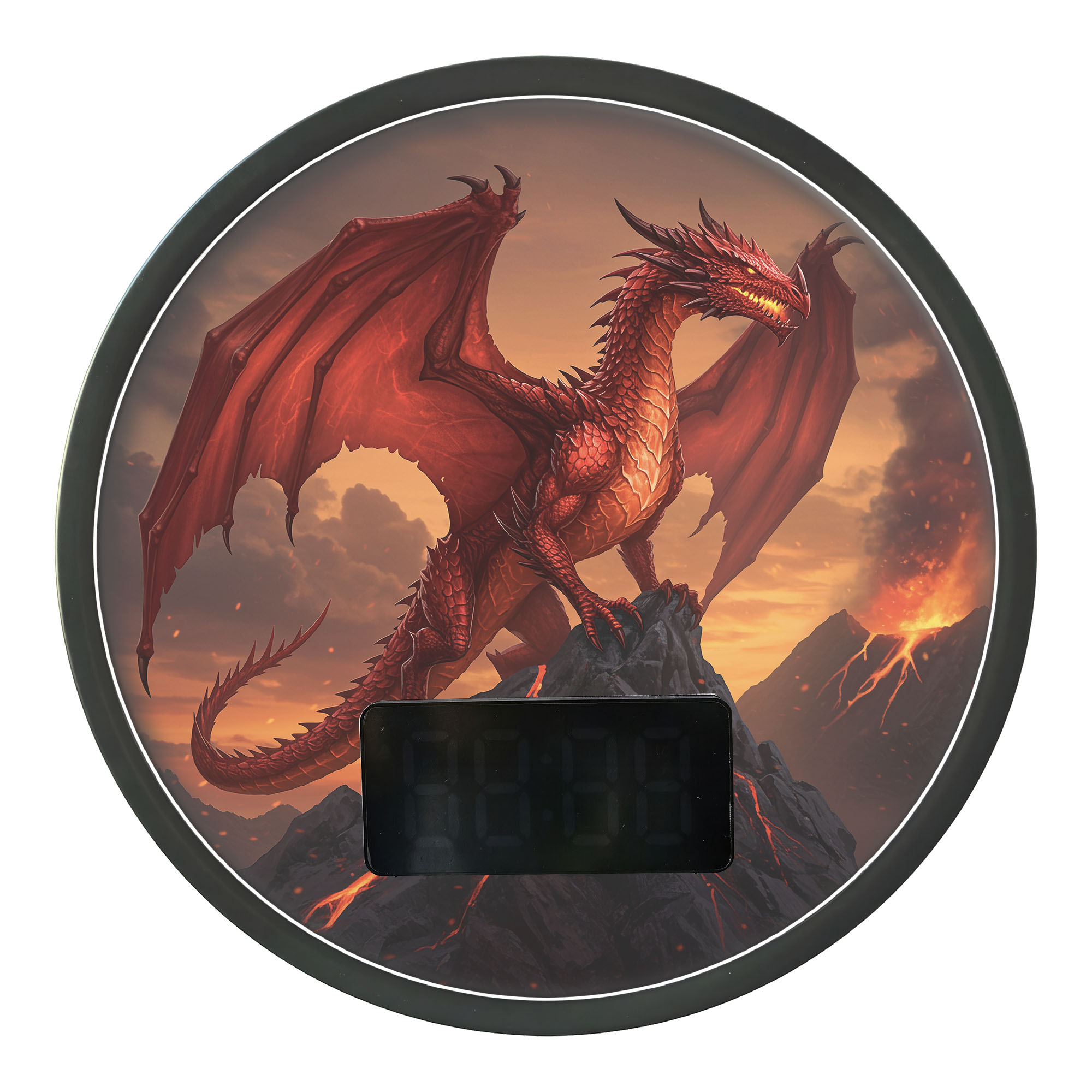 Red Fire Dragon LED Digital Wa - Lighting Home Decor Wall Clocks recension och pris