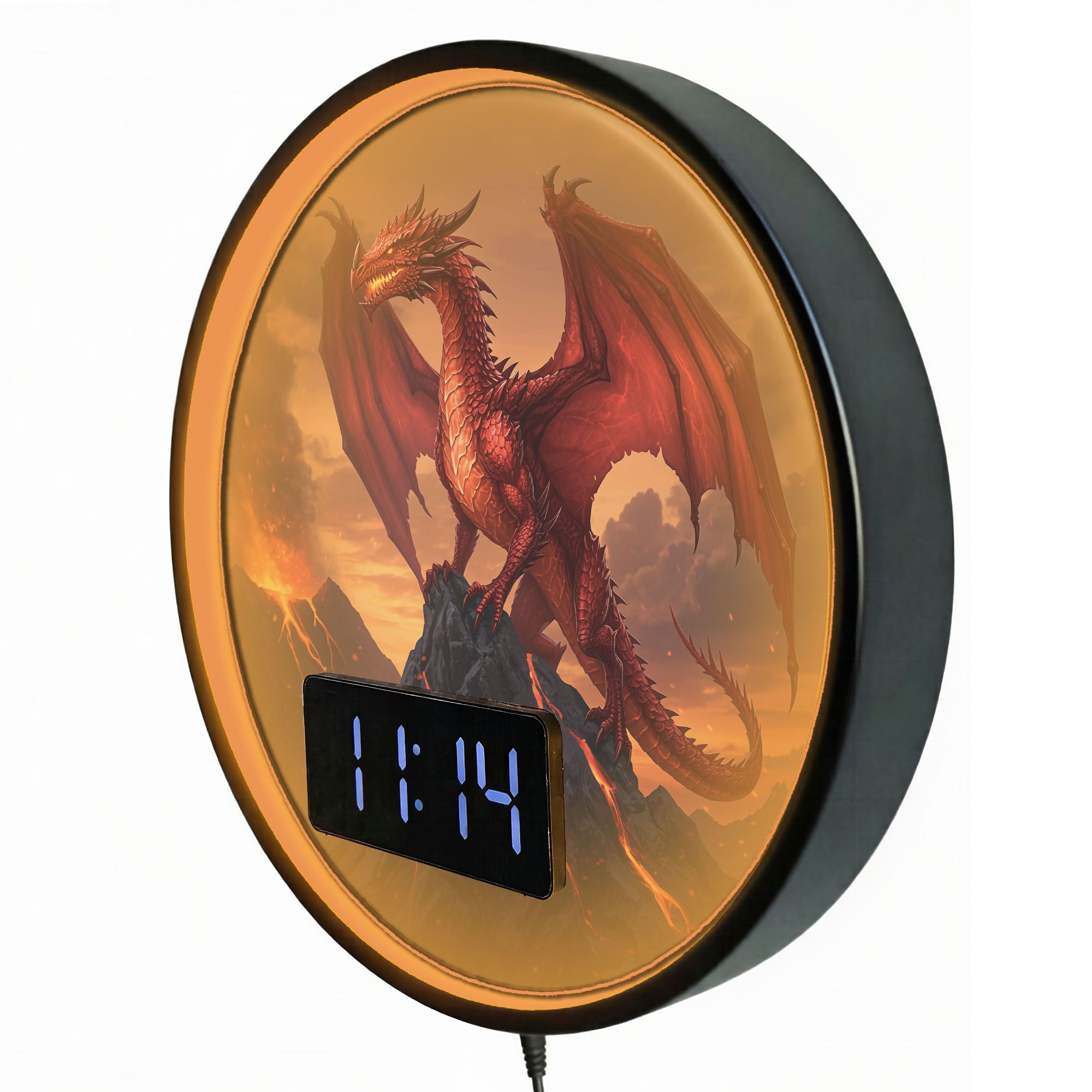 Red Fire Dragon LED Digital Wa - Lighting Home Decor Wall Clocks recension och pris
