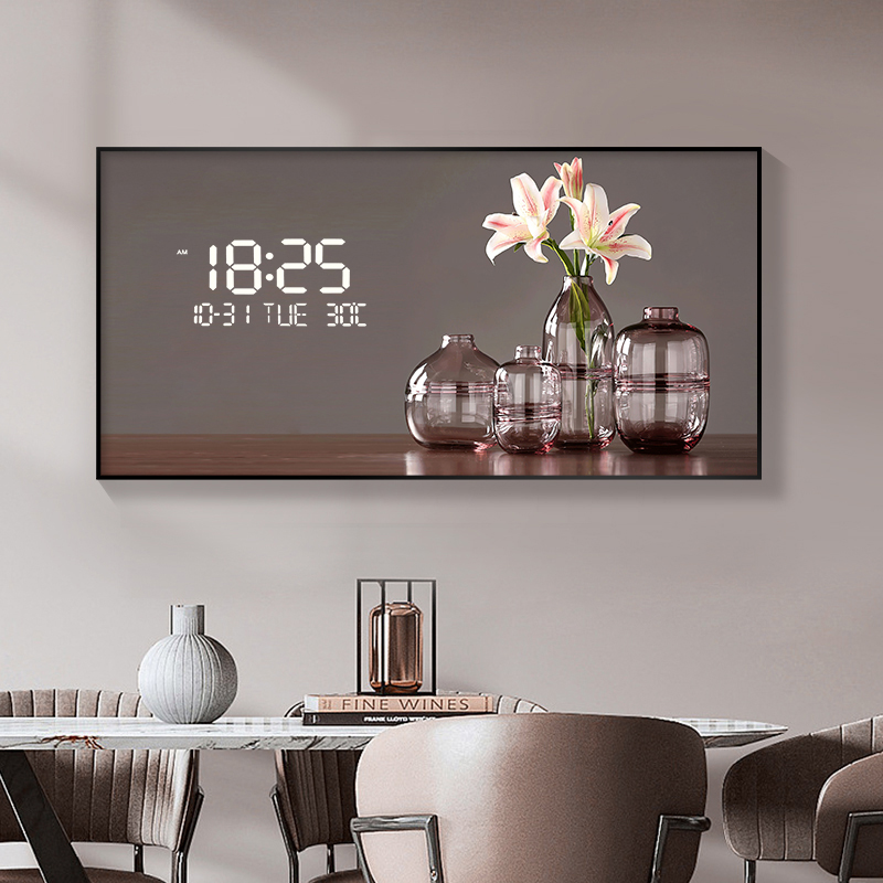 Large Size Flower Pattern Digi - Lighting Home Decor Wall Clocks recension och pris