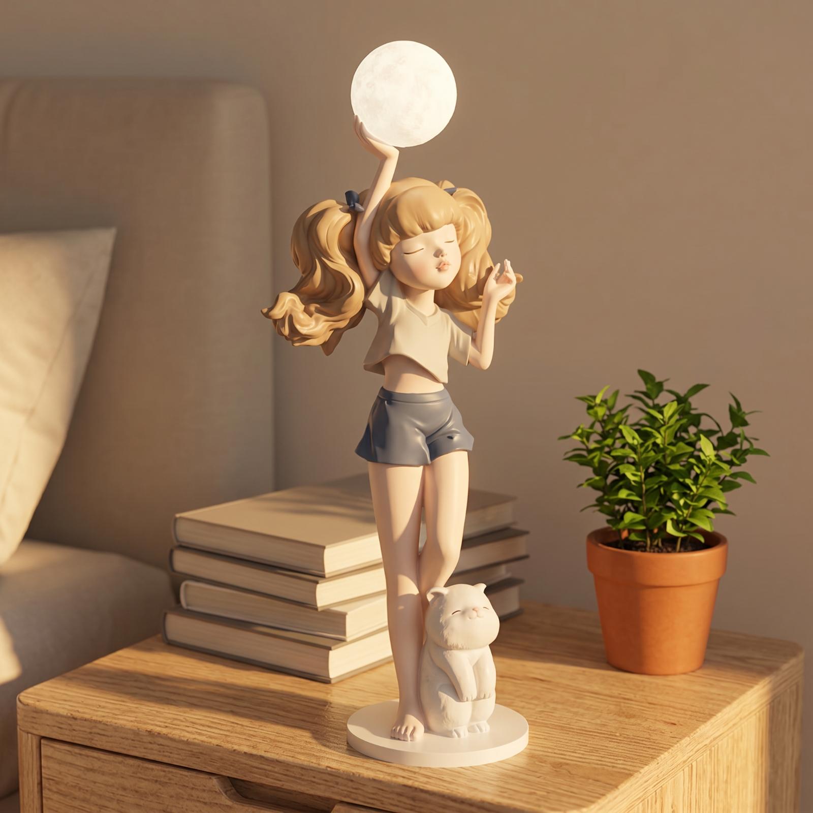 Elegant Girl Figurine Lamp wit - Lighting Decor For Living Room recension och pris