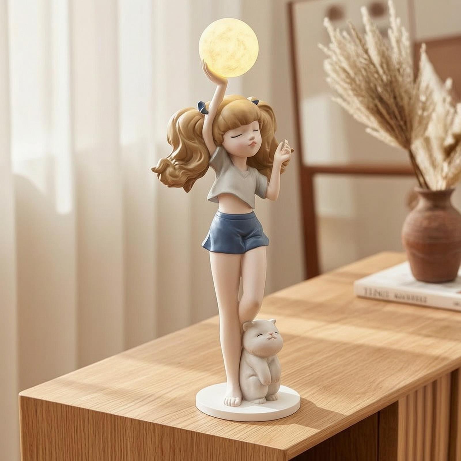 Elegant Girl Figurine Lamp wit - Lighting Decor For Living Room recension och pris
