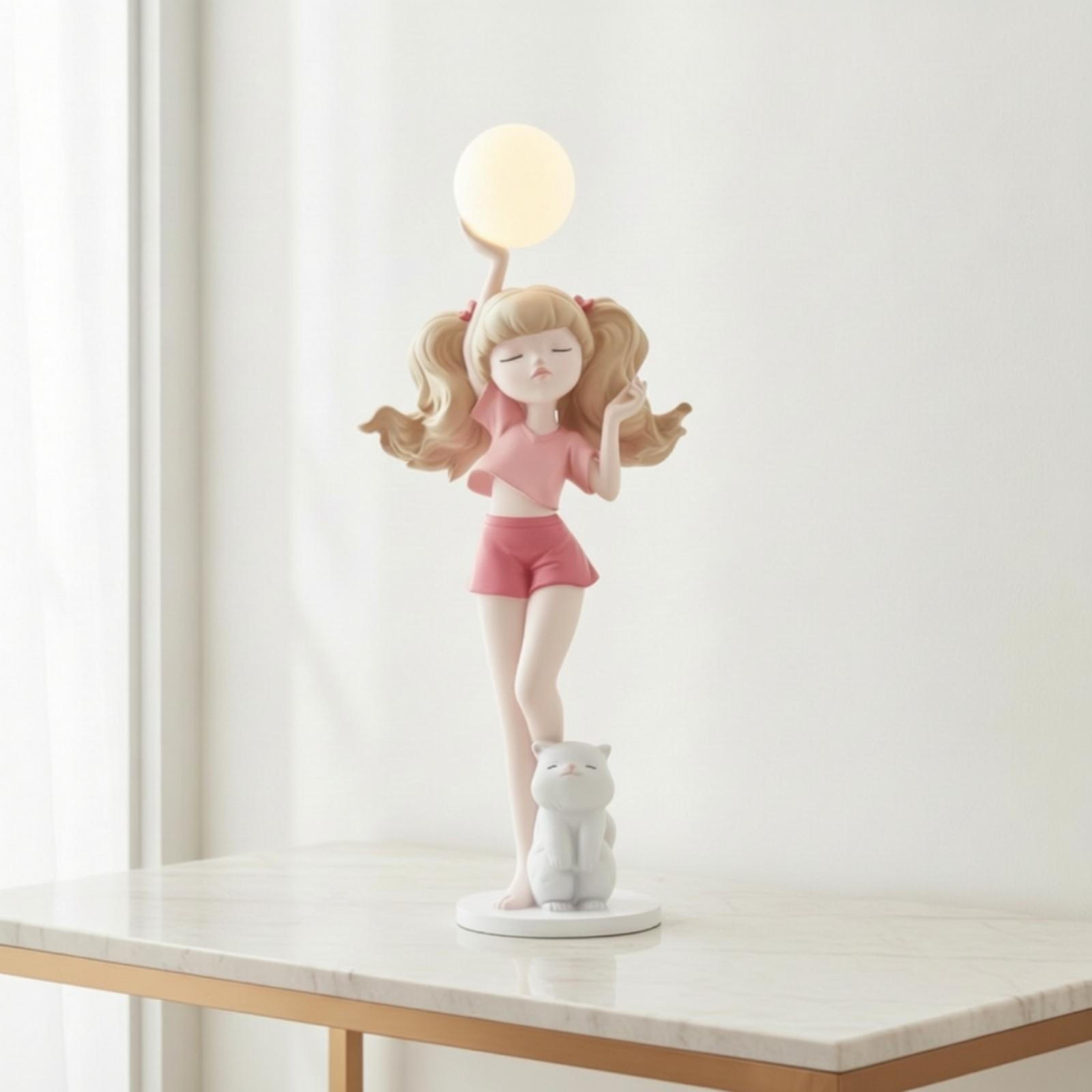 Elegant Girl Figurine Lamp wit - Lighting Decor For Living Room recension och pris