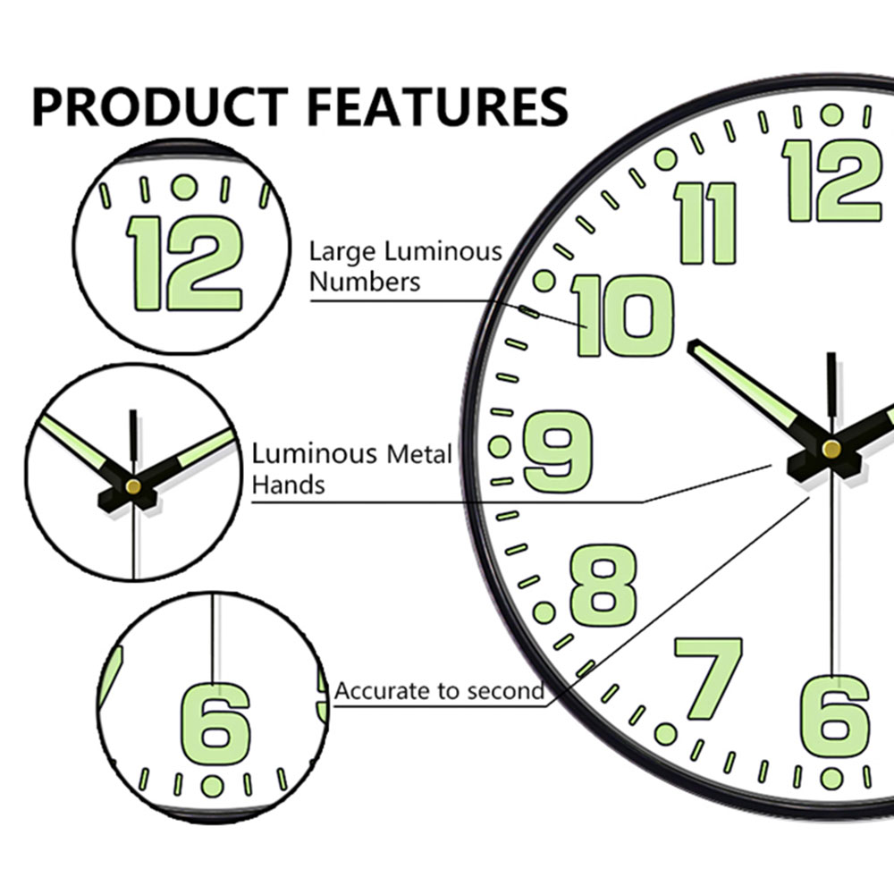 Luminous Wall Clock Light In D - Lighting Home Decor Wall Clocks recension och pris