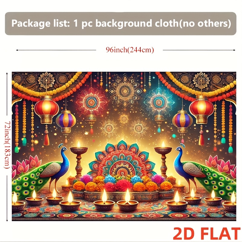 Diwali Peacock Lantern Tapestr - Lighting Decoration For Diwali recension och pris