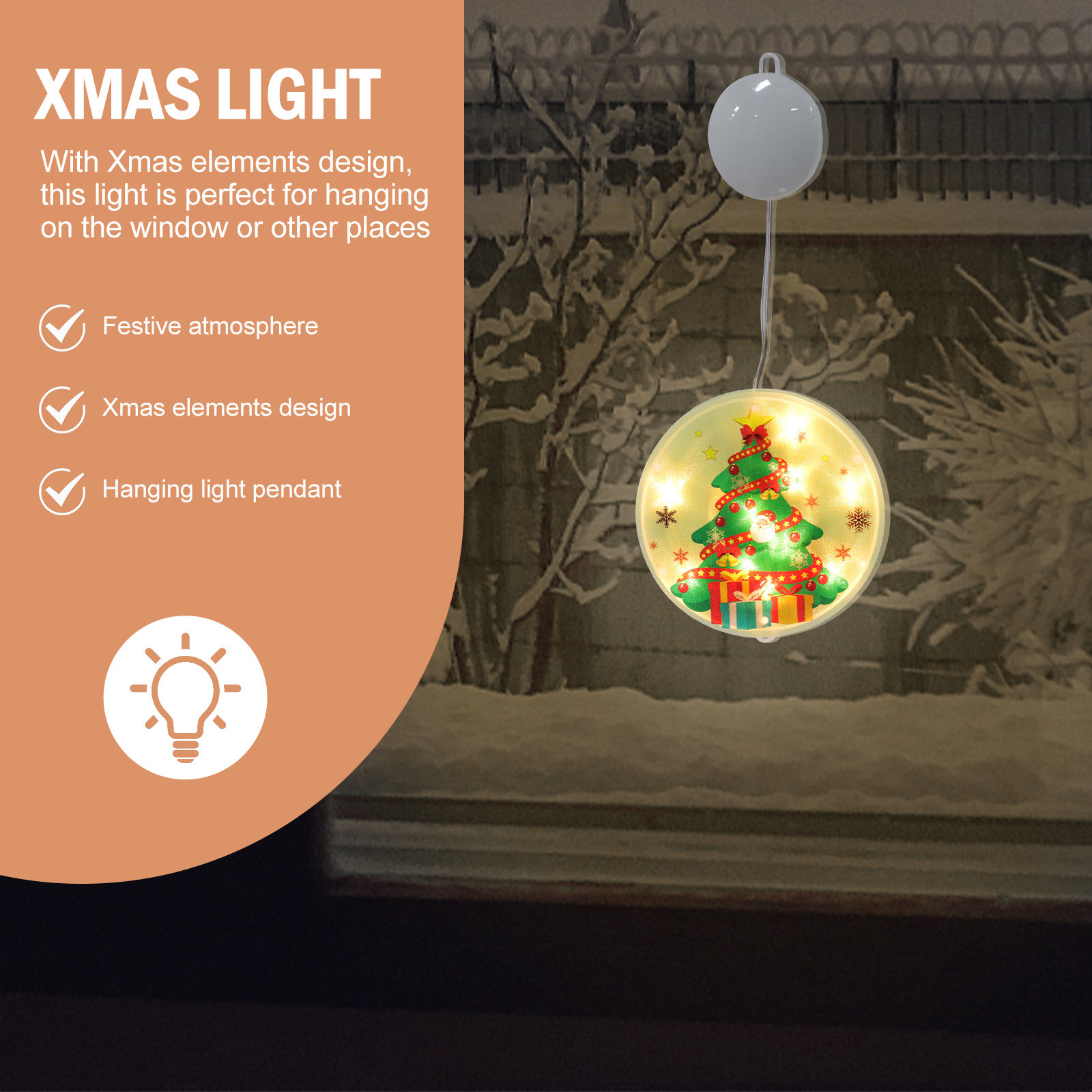 1Pcs Christmas Window Hanging  - Elements Lighting Decor recension och pris