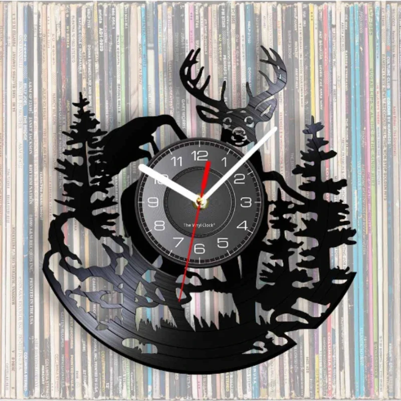 Forest Deer Vinyl Record Wall  - Lighting Home Decor Wall Clocks recension och pris