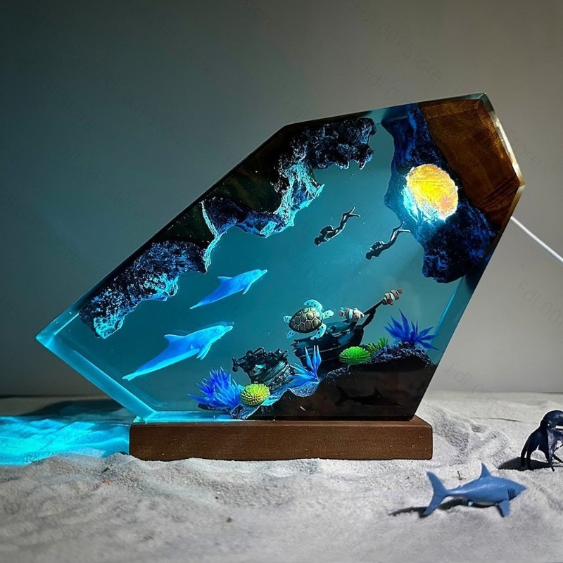 Dolphin and Turtle Resin Night - Unique Lighting Decor recension och pris