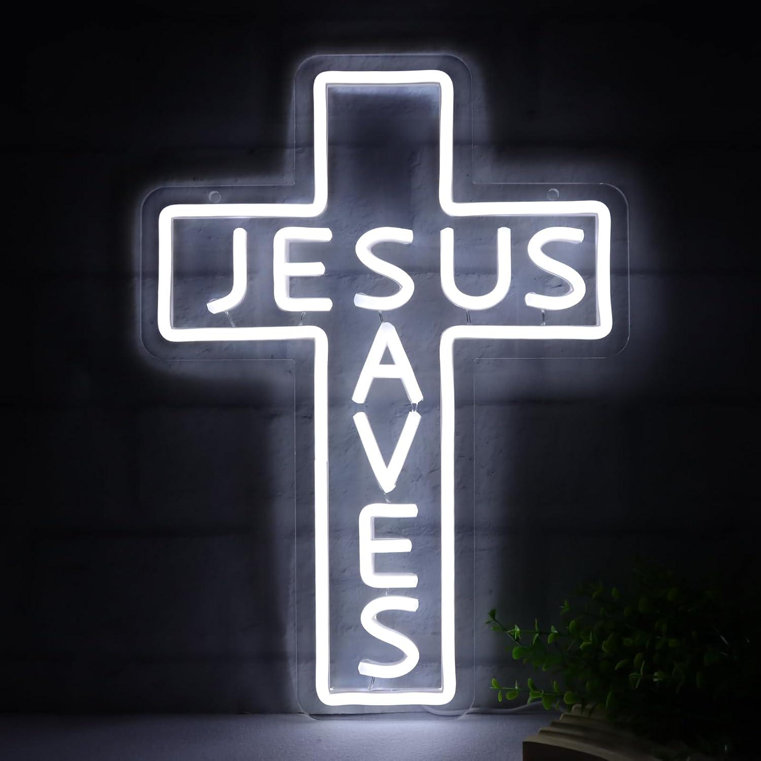 Jesus Saves Cross Neon Signs U - Lighting Decor For Living Room recension och pris