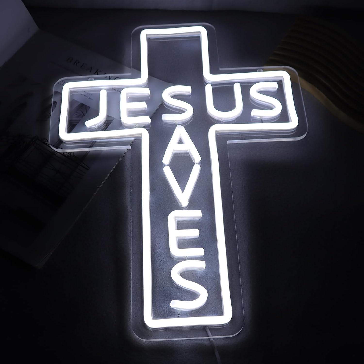 Jesus Saves Cross Neon Signs U - Lighting Decor For Living Room recension och pris