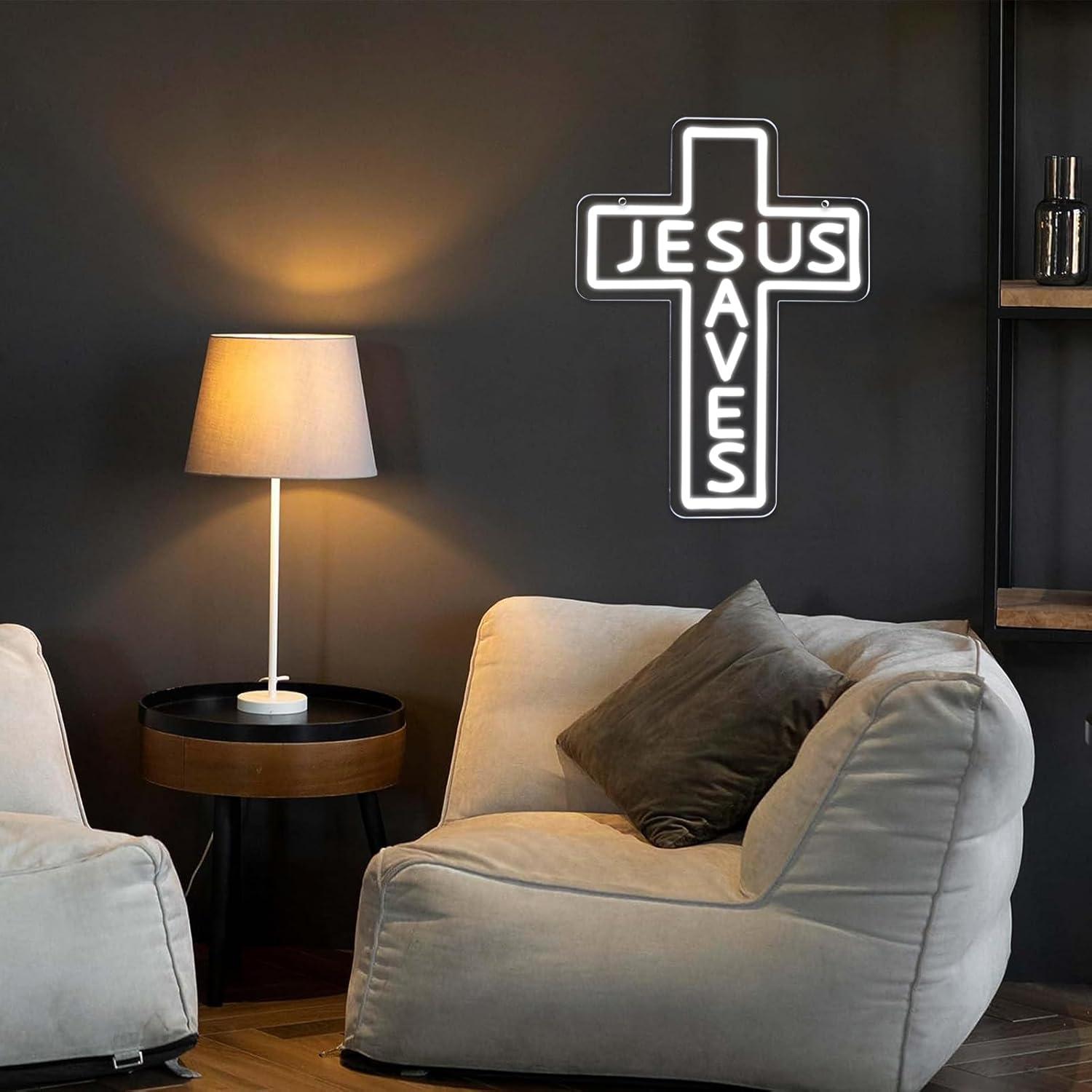 Jesus Saves Cross Neon Signs U - Lighting Decor For Living Room recension och pris