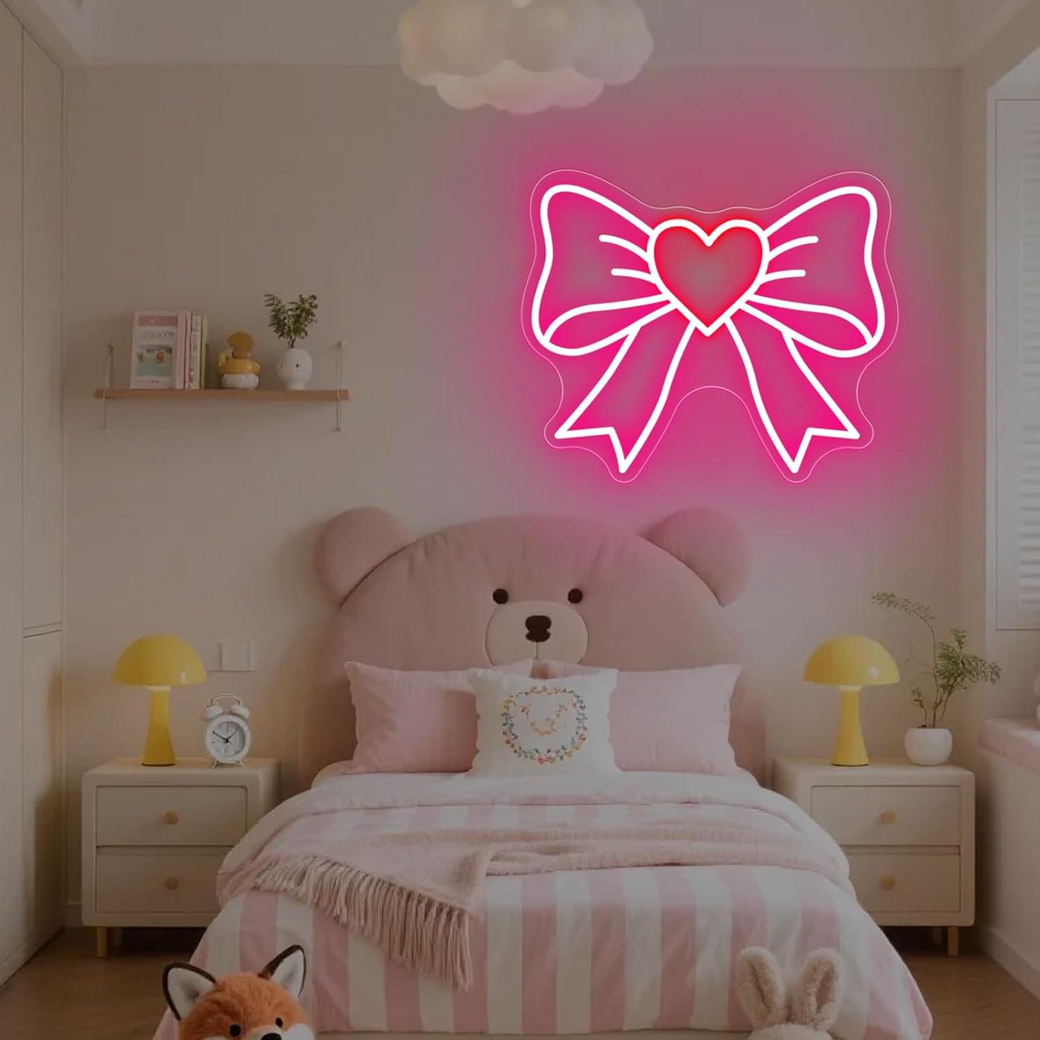 Bow Neon Signs USB Dimmable LE - Elegant Decor & Lighting Llc recension och pris