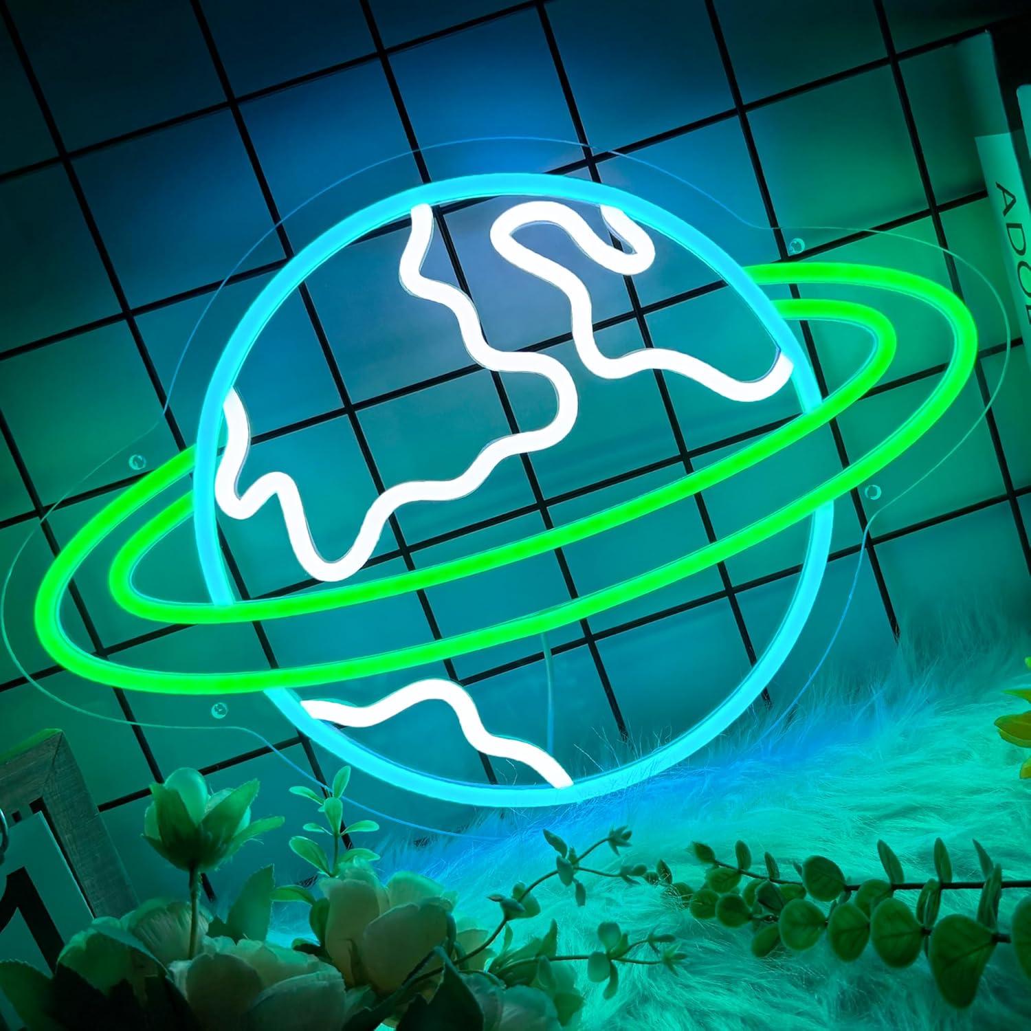 Earth Neon Sign Planet Dimmabl - Lighting Decor For Living Room recension och pris