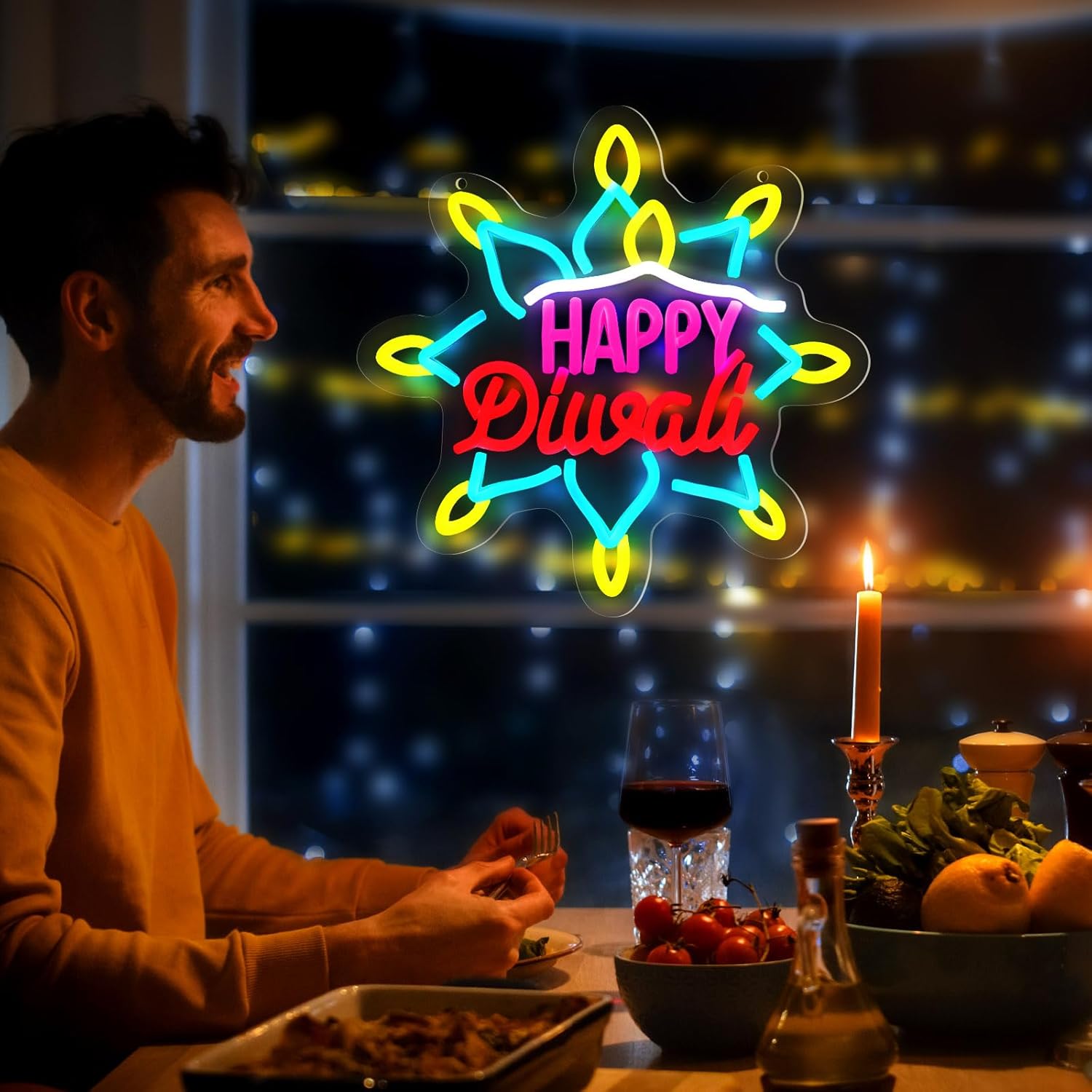 Happy Diwali Neon Sign LED Mar - Decor Lighting India recension och pris