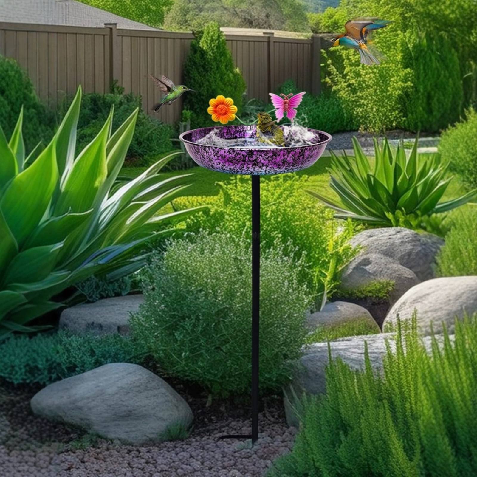 Metal Bird Bath Long-Lasting R - Elegant Decor & Lighting Llc recension och pris