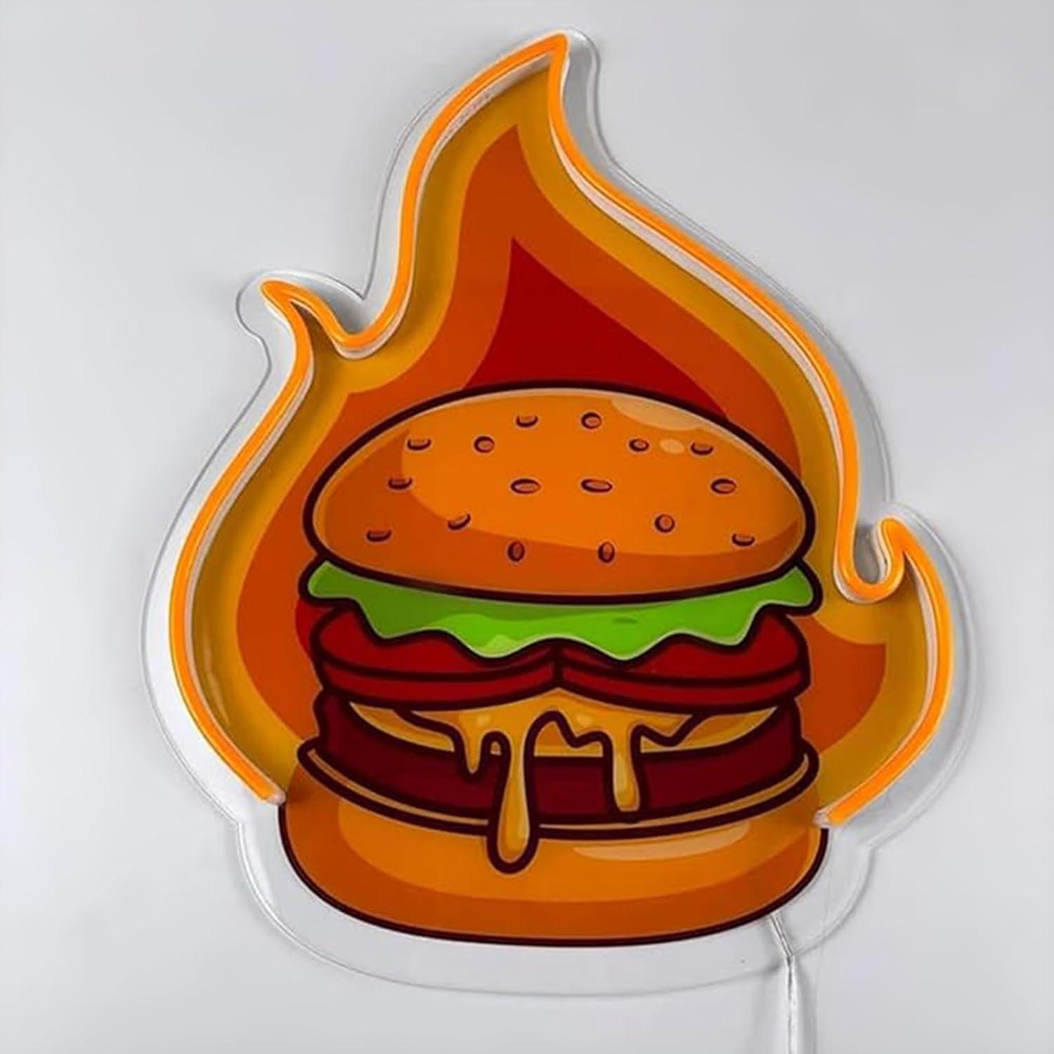 Burger Neon Sign LED Hamburger - Lighting Decor Items recension och pris